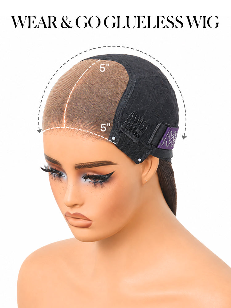 Brown highlight silky short bob wig with layered cut, human hair, 5x5 lace closure, glueless design by Luvme Hair