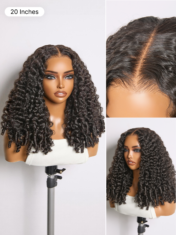 Luvme Hair Burmese curly 5x5 lace closure wig with finger coil ends, glueless, 180% density, HD lace, pre-cut for easy wear