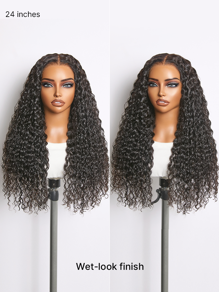 Luvme All-Day Comfort Deep Wave HD lace human hair wig with 7x6 closure, 200% density, glueless, pre-cut lace, natural deep wave style.