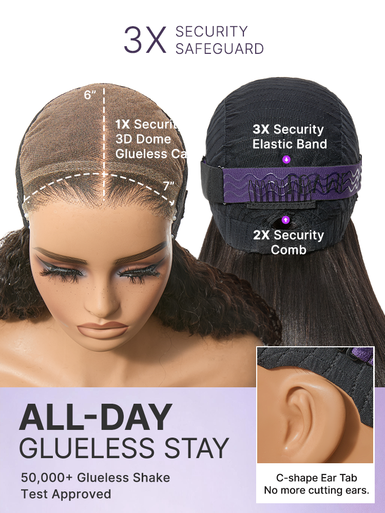 Luvme All-Day Comfort Deep Wave HD Lace Human Hair Wig with 7x6 closure, 200% density, glueless design, pre-cut lace