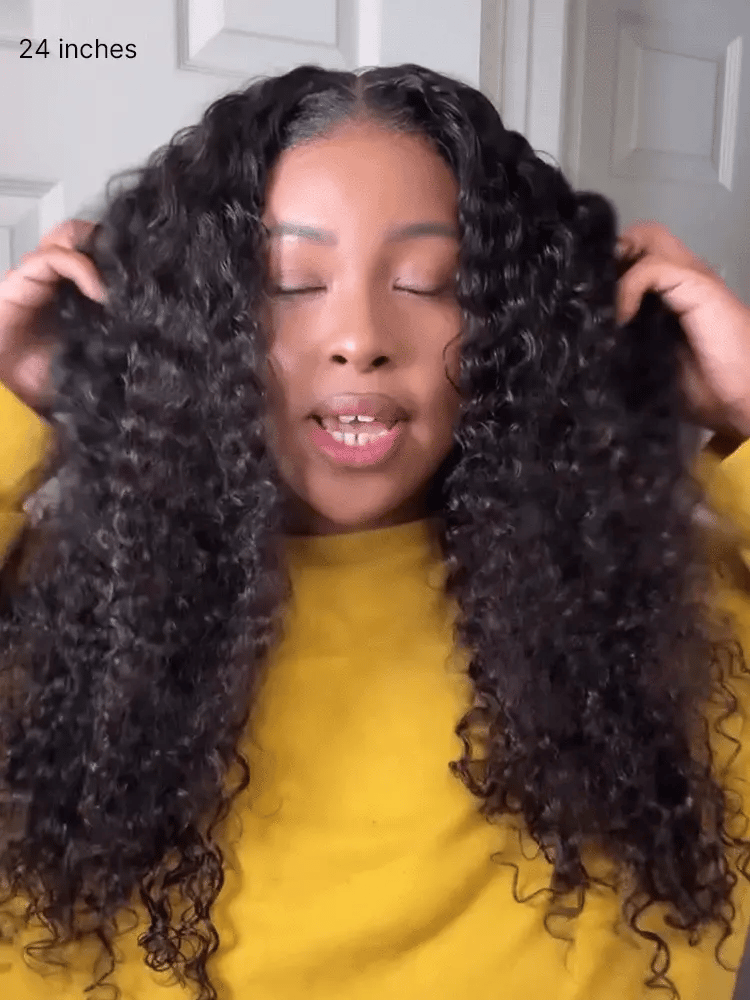 Luvme All-Day Comfort Wig with deep wave texture, 200% density, glueless 7x6 closure, HD lace, human hair, pre-cut lace