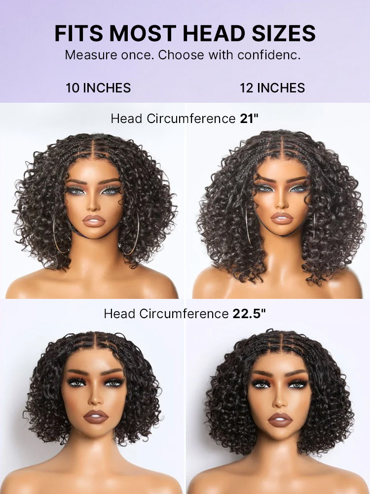 Luvme Hair Readitress™ Boho Braids deep curly glueless lace wig with braided top and pre-cut 5x5 lace closure, human hair style