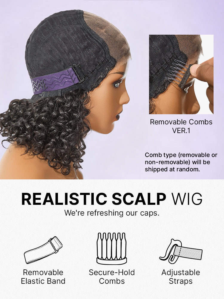 Luvme Hair Readitress™ Boho Braids deep curly glueless 5x5 lace closure wig with braided top, human hair, pre-cut lace
