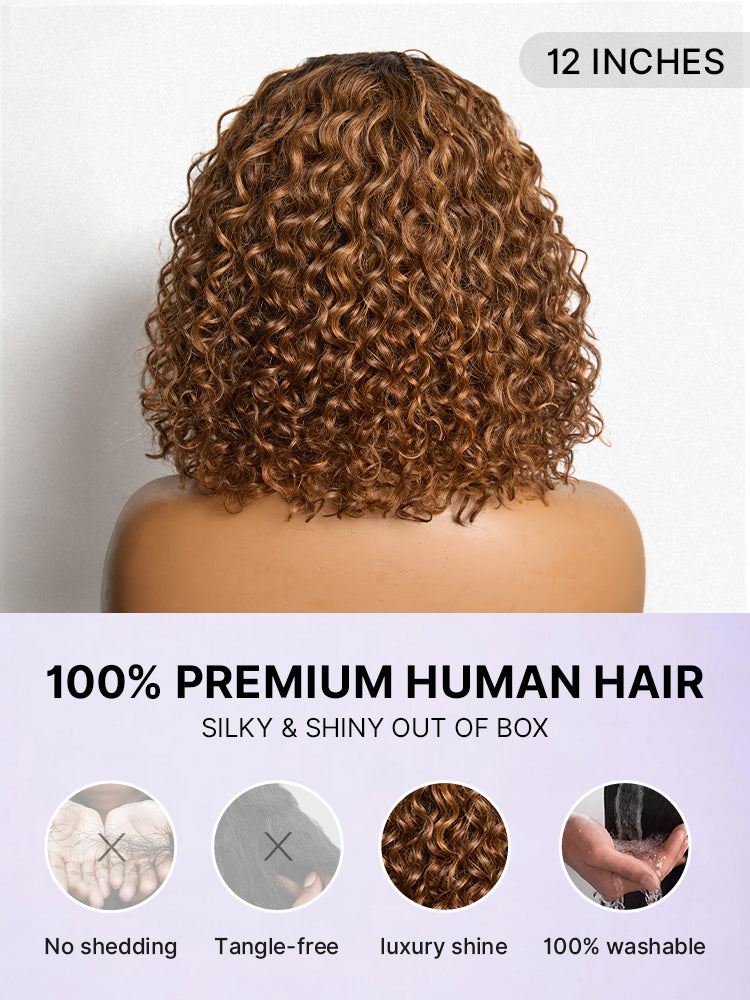 Luvme Hair Readitress™ Boho Braids deep curly glueless 5x5 lace closure wig with braided top, human hair, pre-cut lace.
