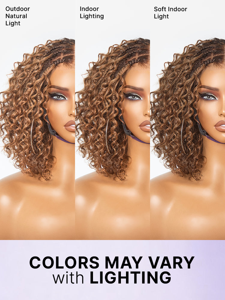 Luvme Hair Readitress™ Boho Braids deep curly glueless 5x5 lace closure human hair wig with braided top, pre-cut lace for easy wear