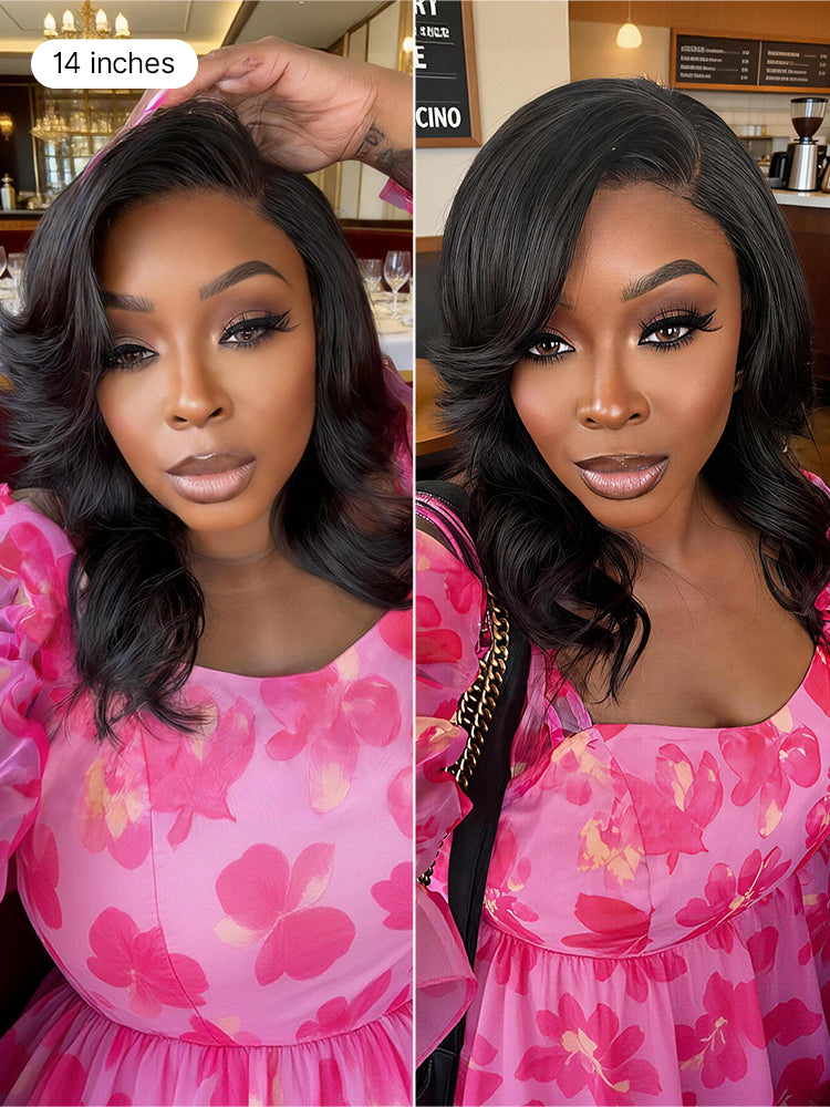 Luvme Hair butterfly cut layered wavy lace wig with glueless design and minimalist lace for a chic, natural look.
