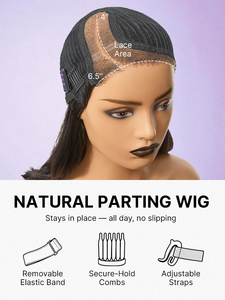 Luvme Hair butterfly cut layered wavy glueless HD minimalist lace short wig with natural waves and stylish cut.
