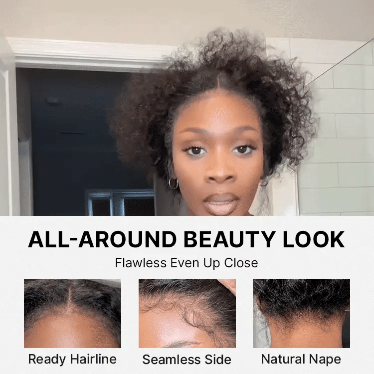 Luvme Hair PreMax Water Wave Glueless Lace Front Wig with 13x4 frontal, fluffy curly texture, adjustable drawstring, pre-cut lace