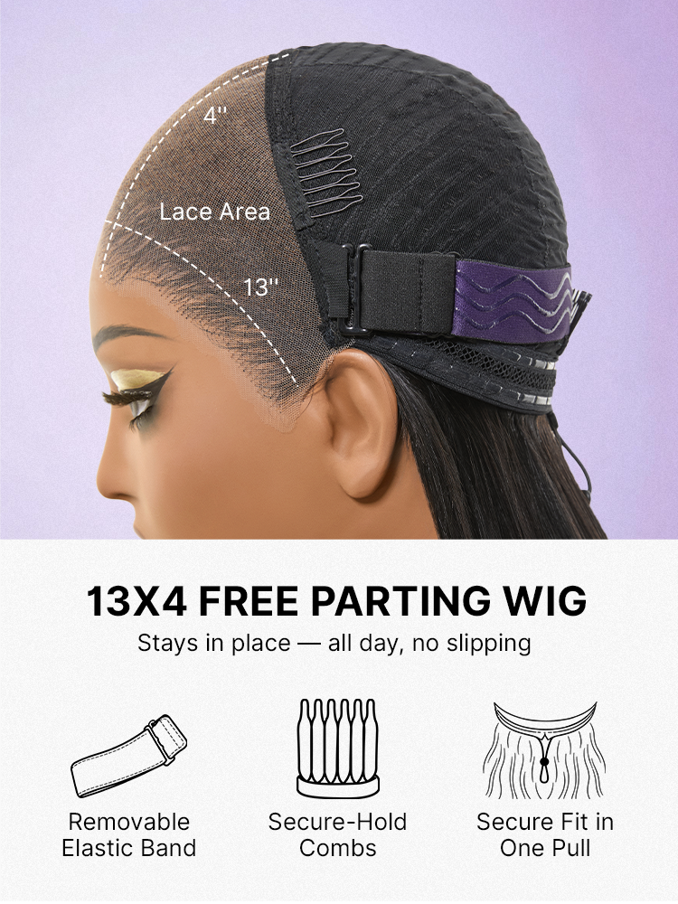 Lagos Hairline Over-Plucked M-Shaped Hairline Natural Looking Silky Straight Human Hair 13×4 Lace Frontal Wig Pre-Cut Lace-30