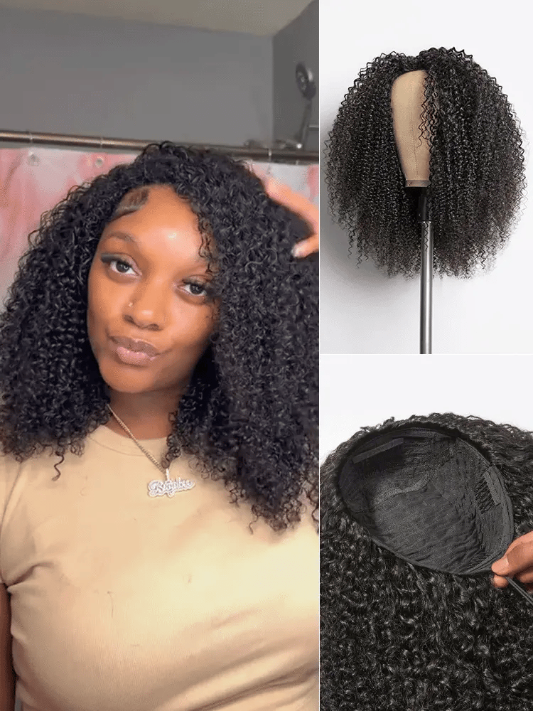 Luvme Too Easy Texture™ 3-In-1 Half Wig 180% Density Kinky Curly Glueless Flexi-Fit Drawstring Wig-37