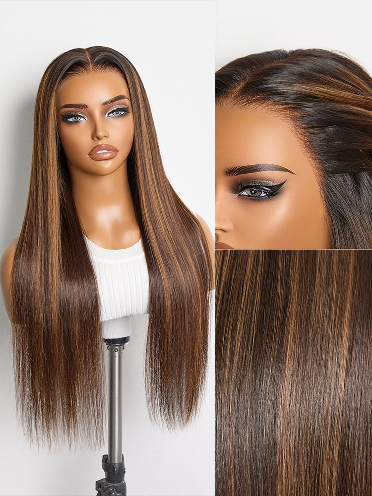 PreMax Wigs | Super Natural Hairline Silky Straight Glueless 13x4 Frontal Lace Wig Human Hair Pre-Cut Lace-77