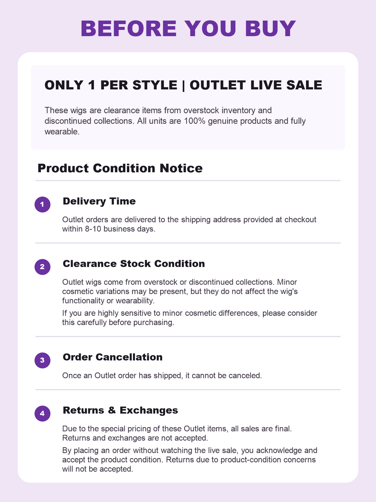 50% OFF Live Outlet Wigs | ONLY 1 PER STYLE - Part 1-02