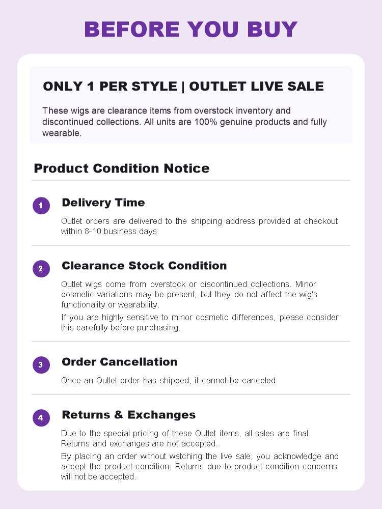 50% OFF Live Outlet Wigs | ONLY 1 PER STYLE - Part 1-54