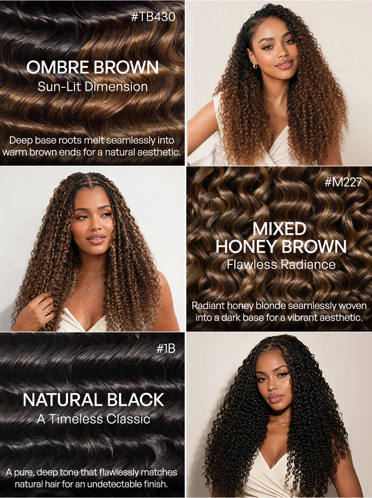 Miracle Knots Colored Crochet Hair Wet and Wavy Highlights | Mix Brown for for Boho Braids | Crochet Weaves | Fulani Braids | Twists Pre-Separated Lightweight Full & Soft Pre-Looped Human Hair Extensions Protective Style-23