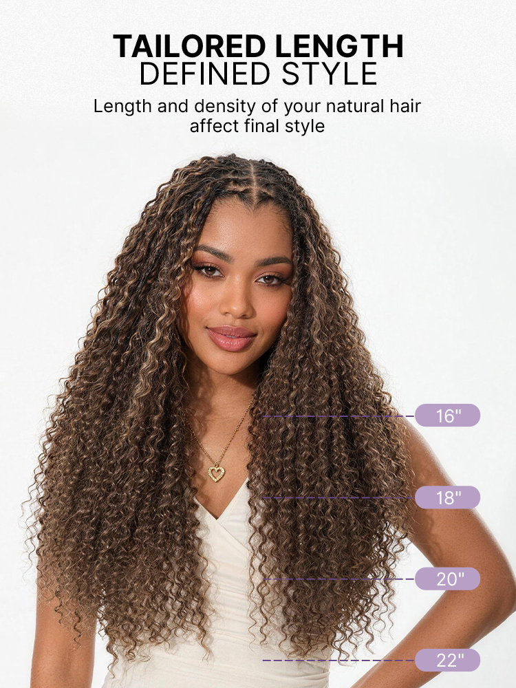Miracle Knots Colored Crochet Hair Wet and Wavy Highlights | Mix Brown for for Boho Braids | Crochet Weaves | Fulani Braids | Twists Pre-Separated Lightweight Full & Soft Pre-Looped Human Hair Extensions Protective Style-28