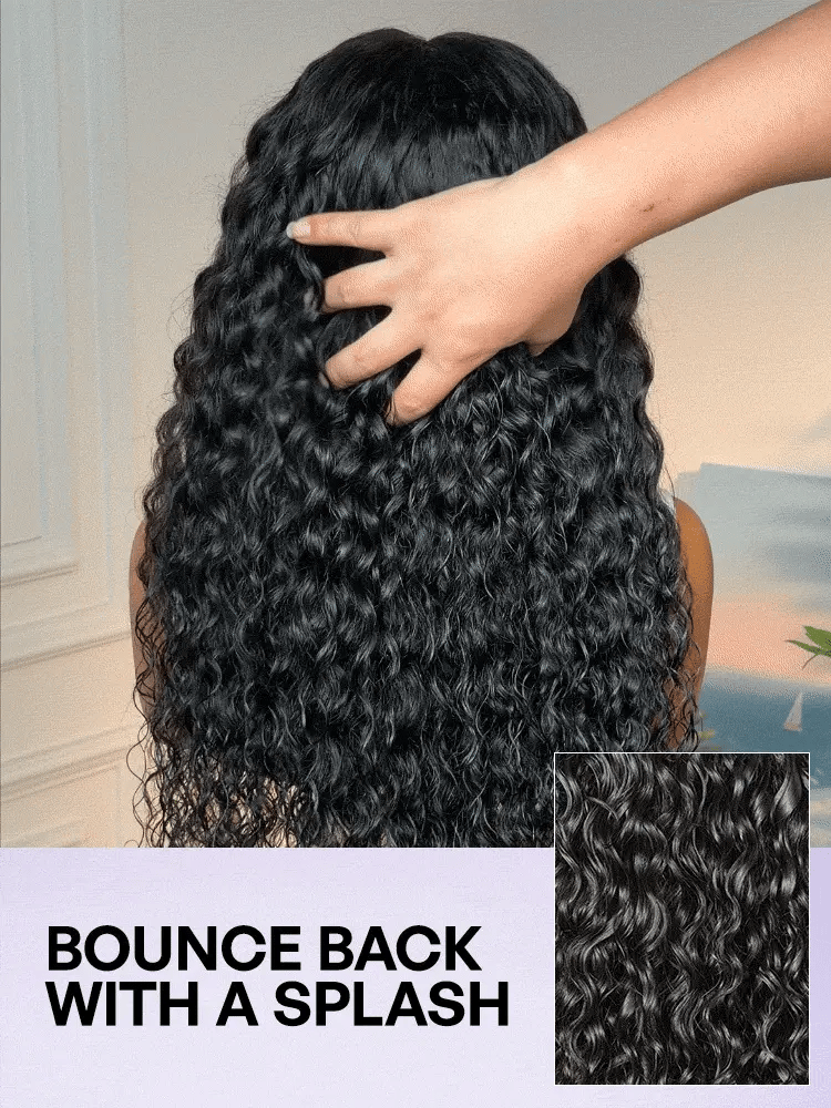 PreMax 180% / 250% Density Water Wave Glueless Flexi-Fit Drawstring 13x4 Frontal Lace Fluffy Curly Wig Pre-Cut Lace-80