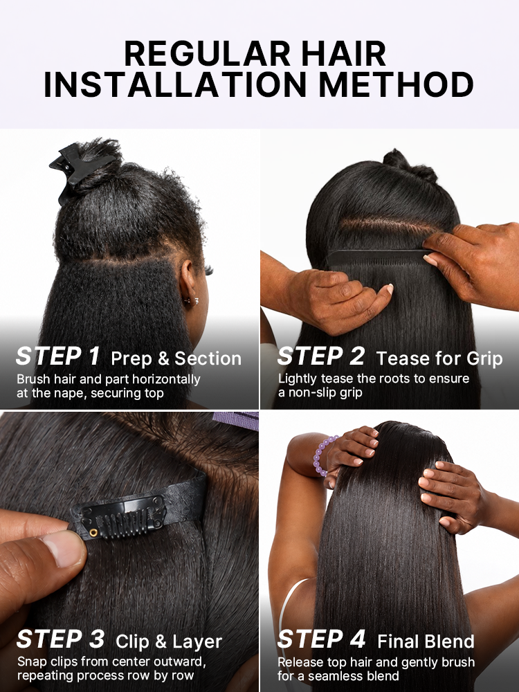 Yaki Straight 0.59mm Zero Trace Invisible Clip in Hair Extensions 100g 7pcs / 6pcs Seamless Blend & Lightweight for Daily Styling-33