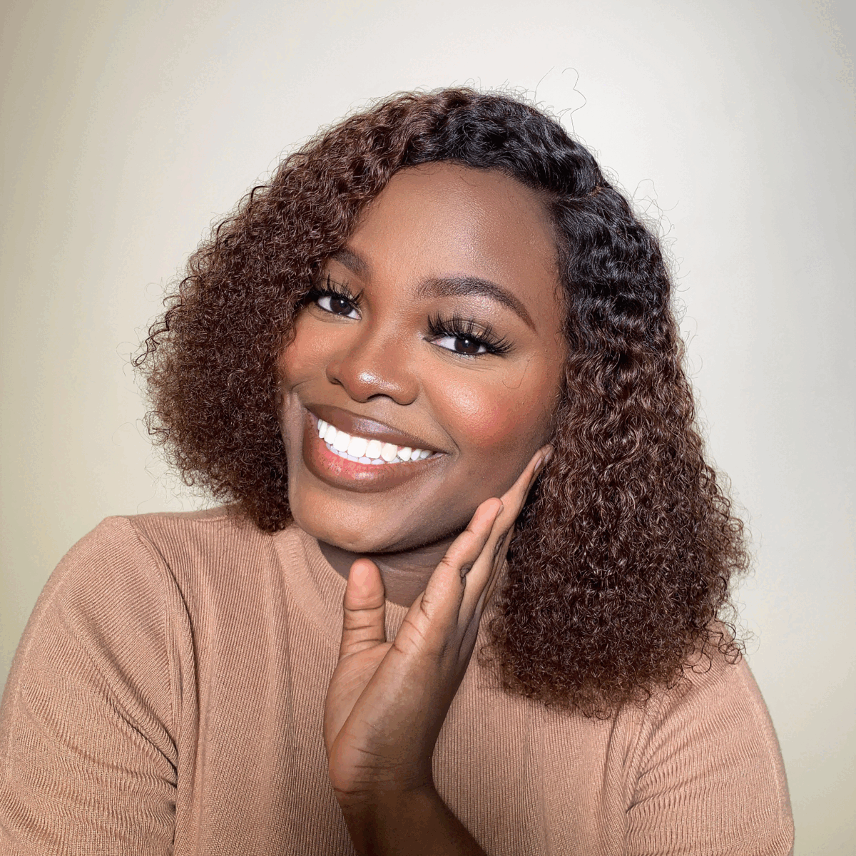 2 For $129.9 | 6 Inches Ultra Comfort Cotton Cap Glueless Wig Hair+ 12 Inches Short Cut Curly Minimalist HD Lace Wig-06