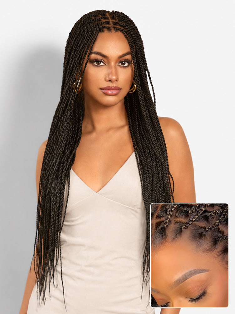 OwnScalp™ Lightweight Salon-Like Braids with a Real Scalp Look Full HD Lace Knotless Box Braided Wig - US Only-34