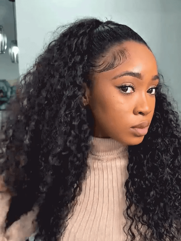 Fluffy & Full 250% Density Water Wave Glueless Half Wig Flexi-Fit Drawstring-17