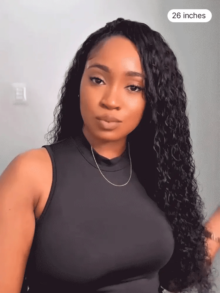 Fluffy & Full 250% Density Water Wave Glueless Half Wig Flexi-Fit Drawstring-18