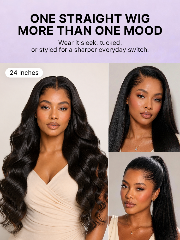 Lagos Hairline Over-Plucked M-Shaped Hairline Natural Looking Silky Straight Human Hair 13×4 Lace Frontal Wig Pre-Cut Lace-35