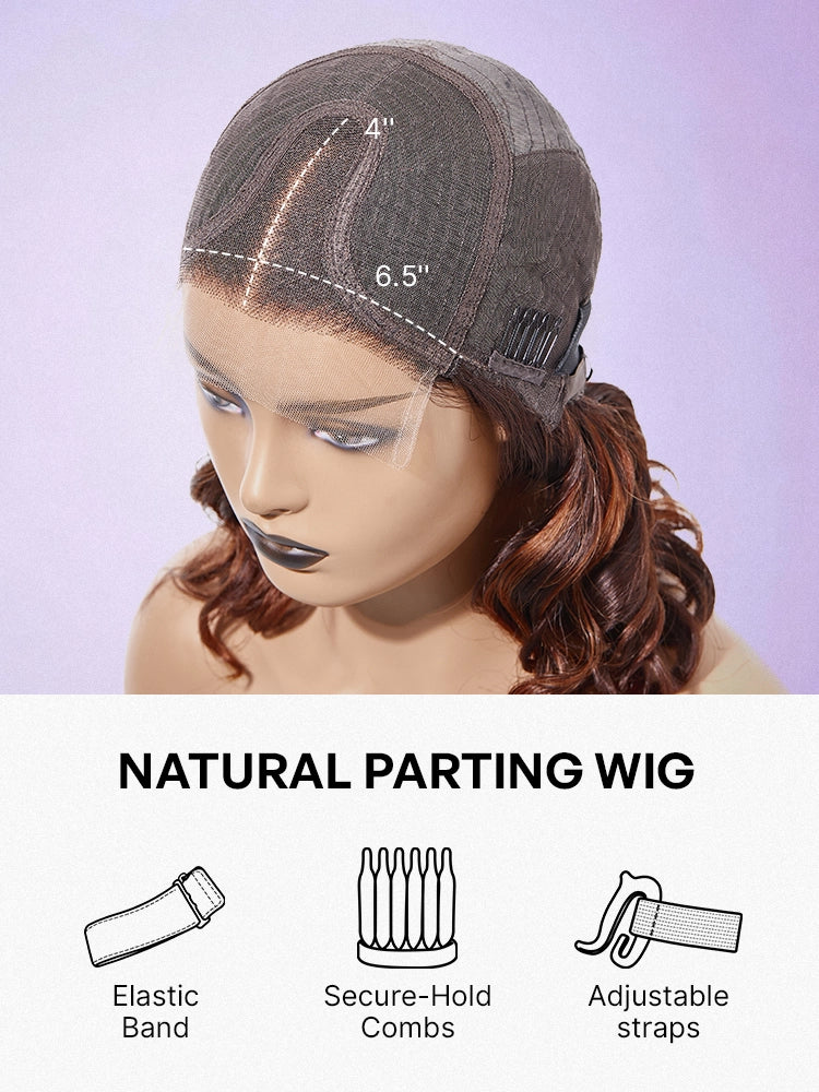 1 SEC INSTALL WIG | Elegant Boss Vibe Short Pixie Cut Natural Black / Ombre Brown Glueless Minimalist HD Lace Wig Pre Cut Lace-34