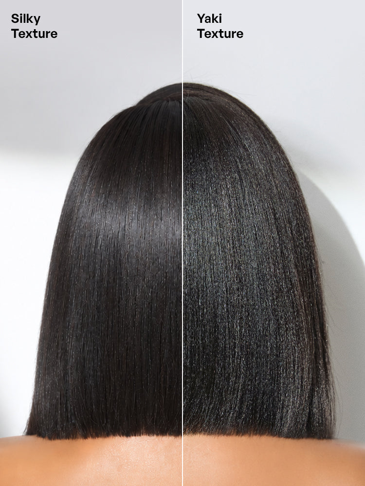 PreMax Wigs - Nature Max Yaki / Silky Bob Ear-to-Ear Glueless 13x6 Frontal HD Lace Short Bob Wig-38