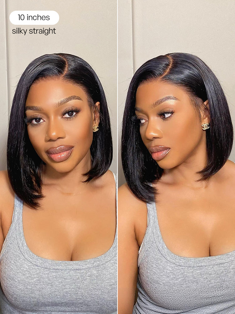 PreMax Wigs - Nature Max Yaki / Silky Bob Ear-to-Ear Glueless 13x6 Frontal HD Lace Short Bob Wig-37