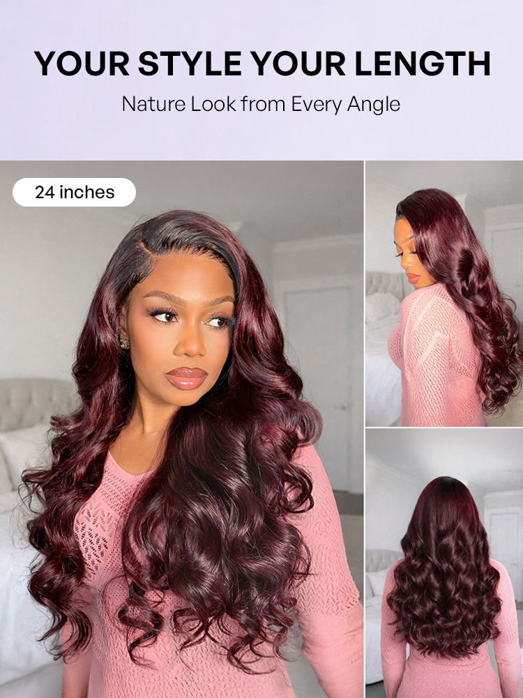 Luvme All-Day Comfort Wig 180% Density Rich Dark Plum Loose Body Wave PartingMax Glueless 7x6 Closure HD Lace Wig Pre-Cut Lace-42