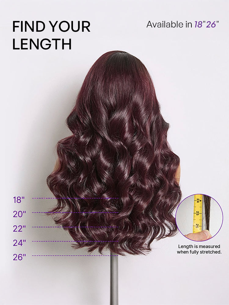 Luvme All-Day Comfort Wig 180% Density Rich Dark Plum Loose Body Wave PartingMax Glueless 7x6 Closure HD Lace Wig Pre-Cut Lace-45