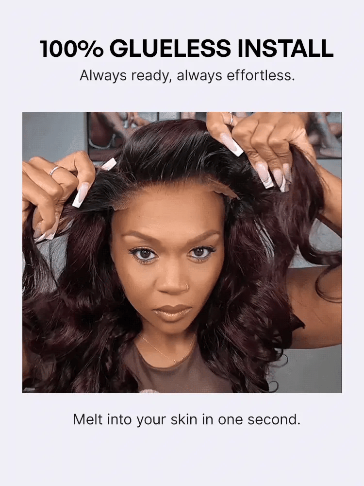Luvme All-Day Comfort Wig 180% Density Rich Dark Plum Loose Body Wave PartingMax Glueless 7x6 Closure HD Lace Wig Pre-Cut Lace-37