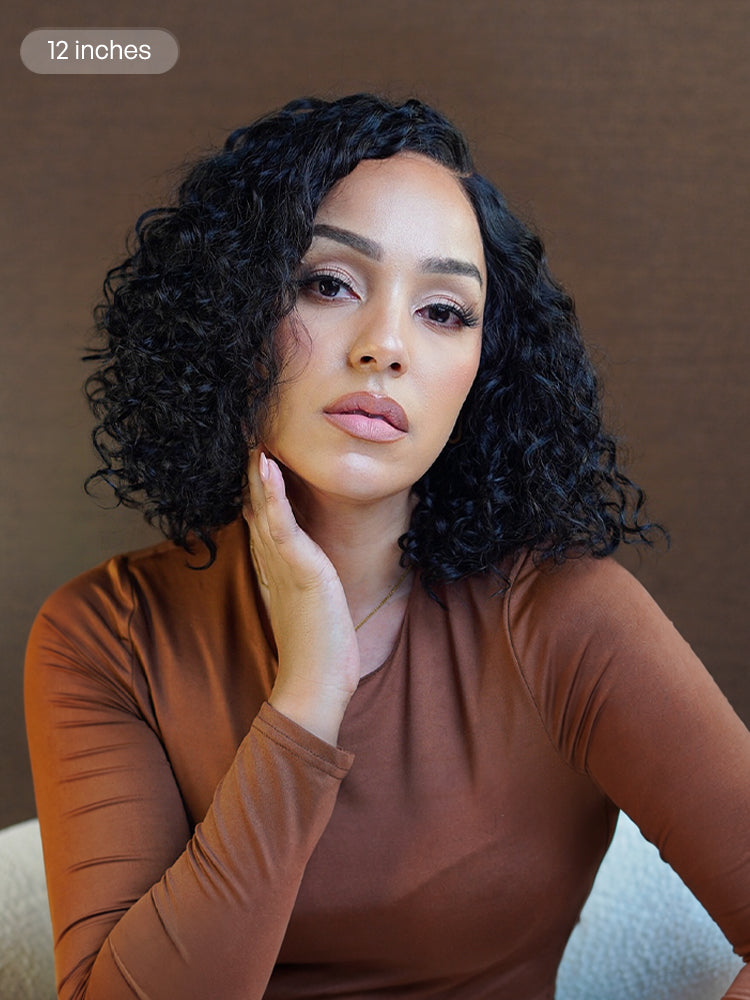 Ready to Go Water Wave Short Curly Bob Wig Glueless Minimalist HD Lace Wig Pre-Cut Lace-54