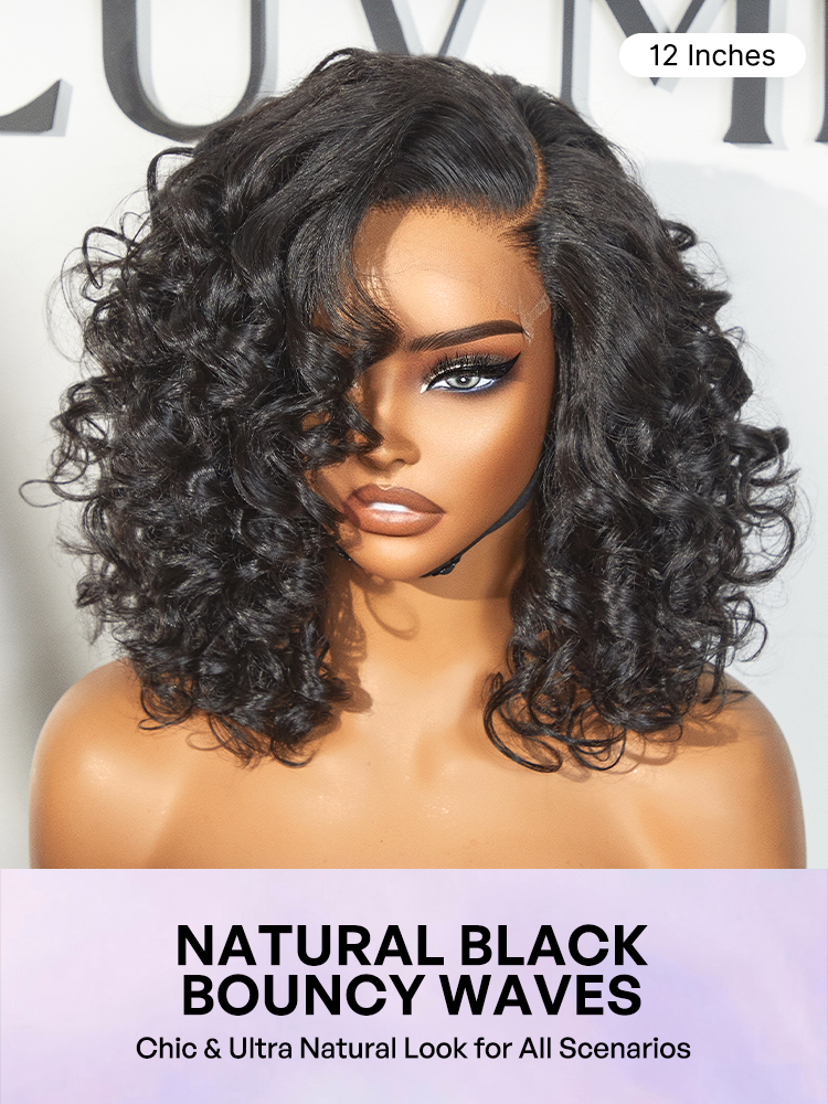 Effortless Elegance Copper Highlight / Natural Black Bouncy Curl Wig Minimalist HD Lace Glueless Wig Pre-Cut Lace-51
