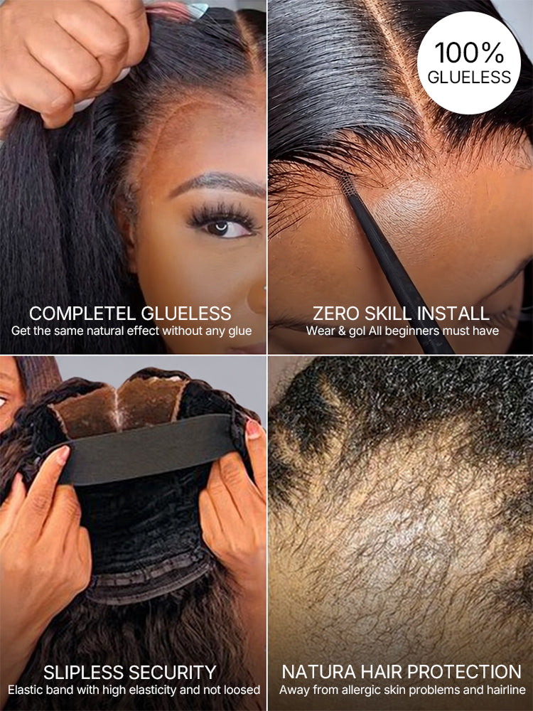 Warm Caramel Brown / Natural Black Deep Curly Glueless 5x5 Closure Pre-Cut Lace Wig-41
