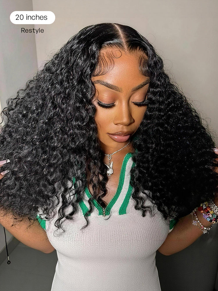Wet and Wavy 5x5 Closure Pre-Cut Lace Water Wave Wig Glueless Side Part Human Hair Wig-44