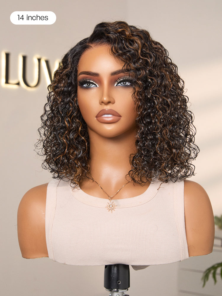 Wet and Wavy 5x5 Closure Pre-Cut Lace Water Wave Wig Glueless Side Part Human Hair Wig-48