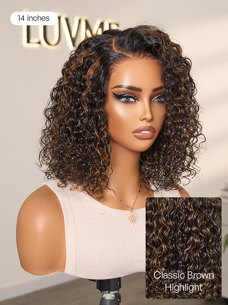 Wet and Wavy 5x5 Closure Pre-Cut Lace Water Wave Wig Glueless Side Part Human Hair Wig-50