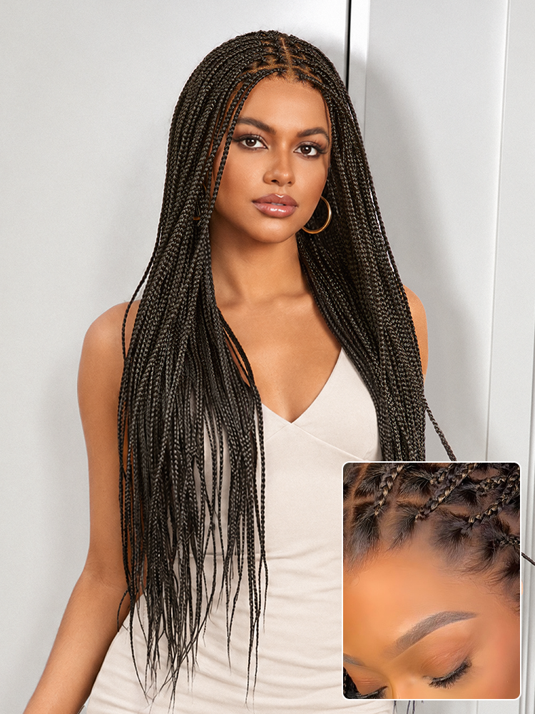 OwnScalp™ Lightweight Salon-Like Braids with a Real Scalp Look Full HD Lace Knotless Box Braided Wig - US Only-49
