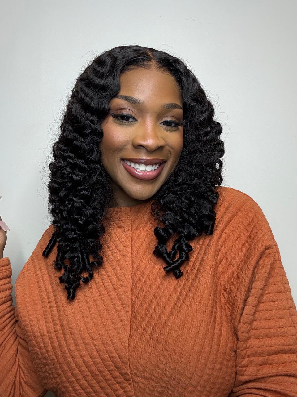 20 Inches=$189.9 |True Scalp V Part 180% Density Burmese Curly Finger Coil Ends Glueless Human Hair Wig with Flexi-Fit Drawstring-01
