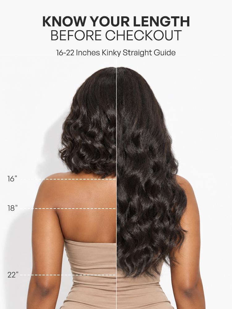 Luvme All-Day Comfort™ Wig 180% / 250% Density Kinky Body Wave / Layered Light Kinky Straight PartingMax Glueless 7x6 Closure HD Lace Wig Pre-Cut Lace-51