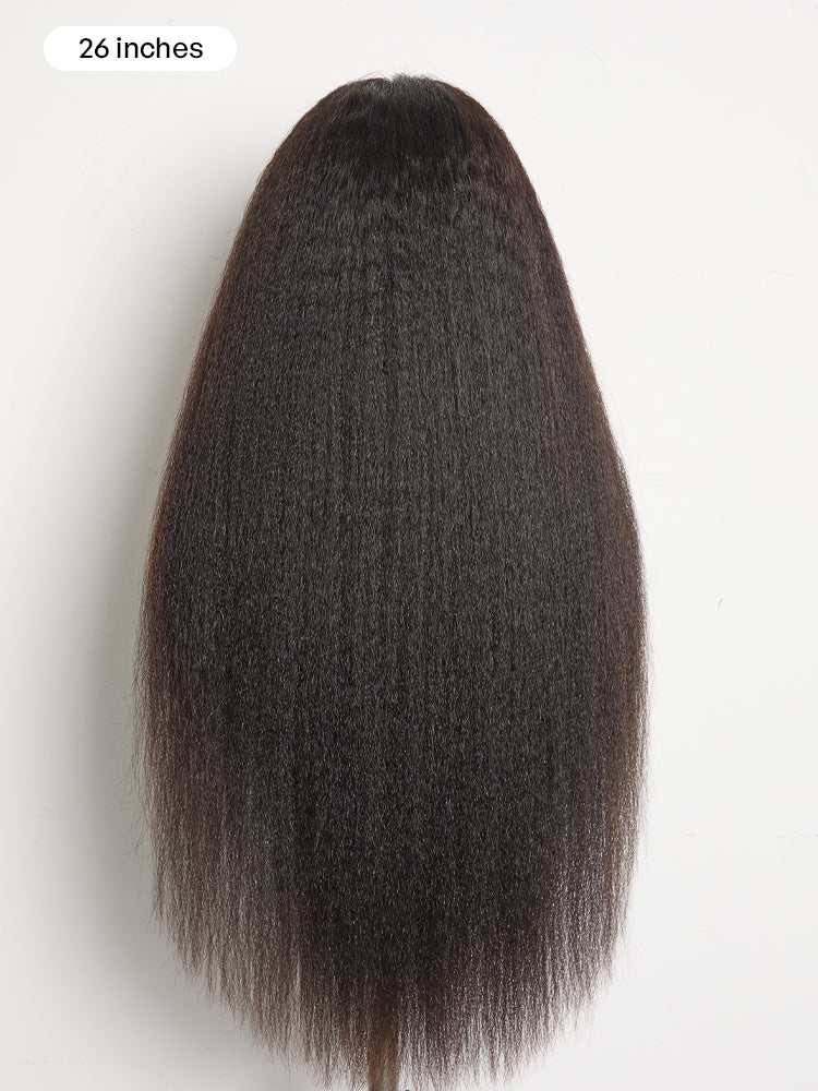 Luvme All-Day Comfort™ Wig 4C Kinky Edges Kinky Straight Glueless 7x6 Closure HD Lace Human Hair Wig Pre-Cut Lace-50