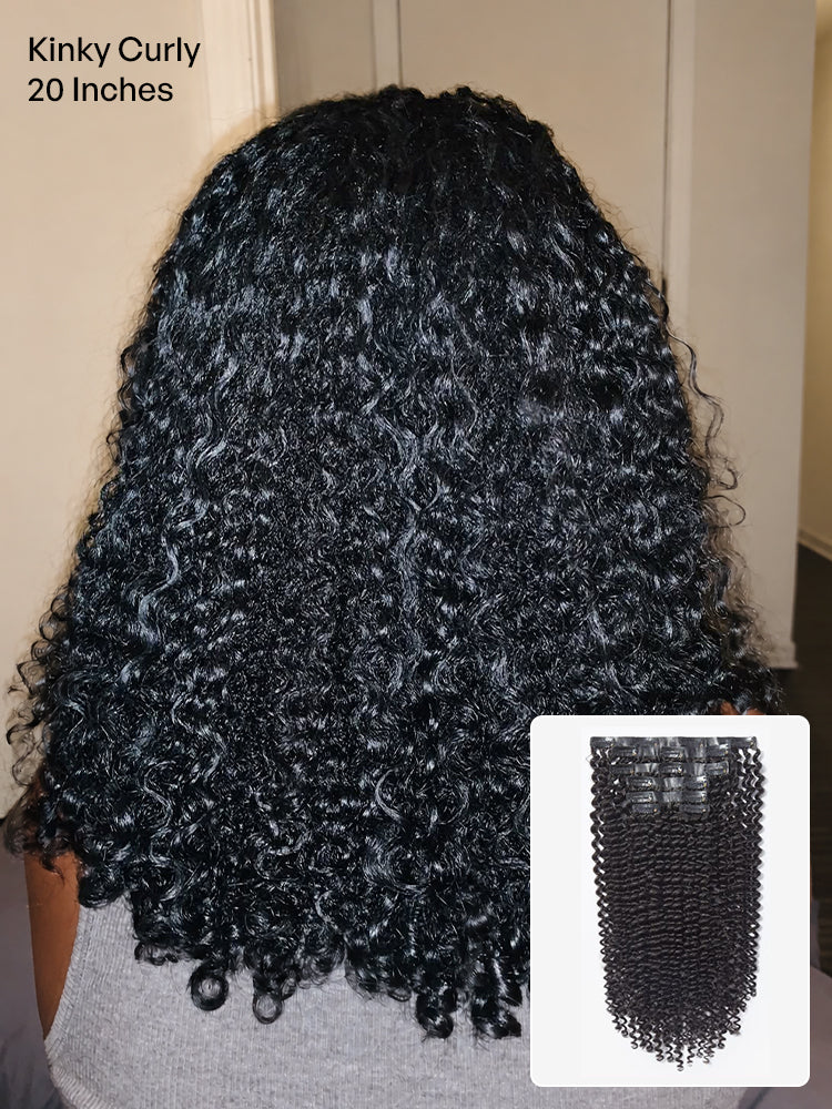 2 Packs Straight / Body Wave / Kinky Curly / Yaki Straight / Kinky Straight Clip in Hair Extensions with Free Gift-33
