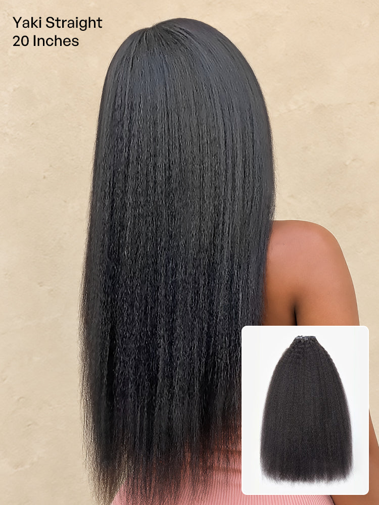 2 Packs Straight / Body Wave / Kinky Curly / Yaki Straight / Kinky Straight Clip in Hair Extensions with Free Gift-31