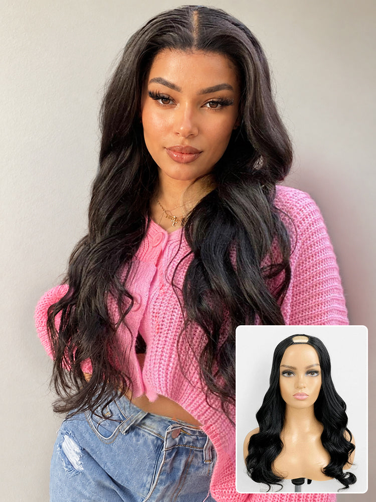 Body Wave / Straight / Kinky / Deep Wave Human Hair U Part Wig-33