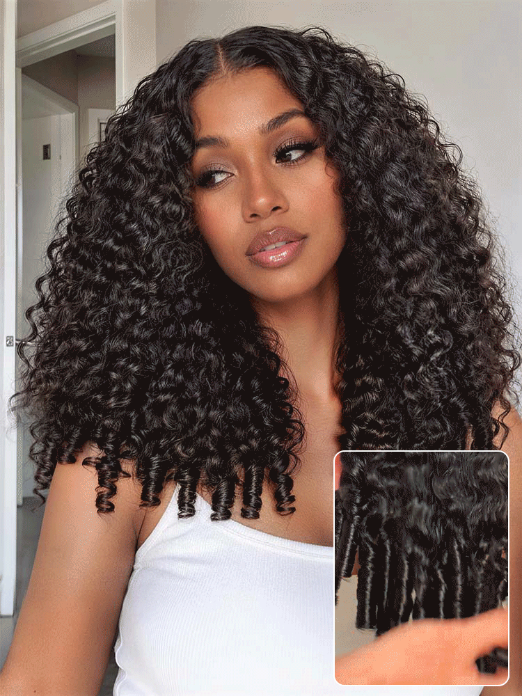 Luvme All-Day Comfort Wig 180% Density Burmese Curly Finger Coil Ends PartingMax Glueless 7x6 Closure HD Lace Wig Pre-Cut Lace-14
