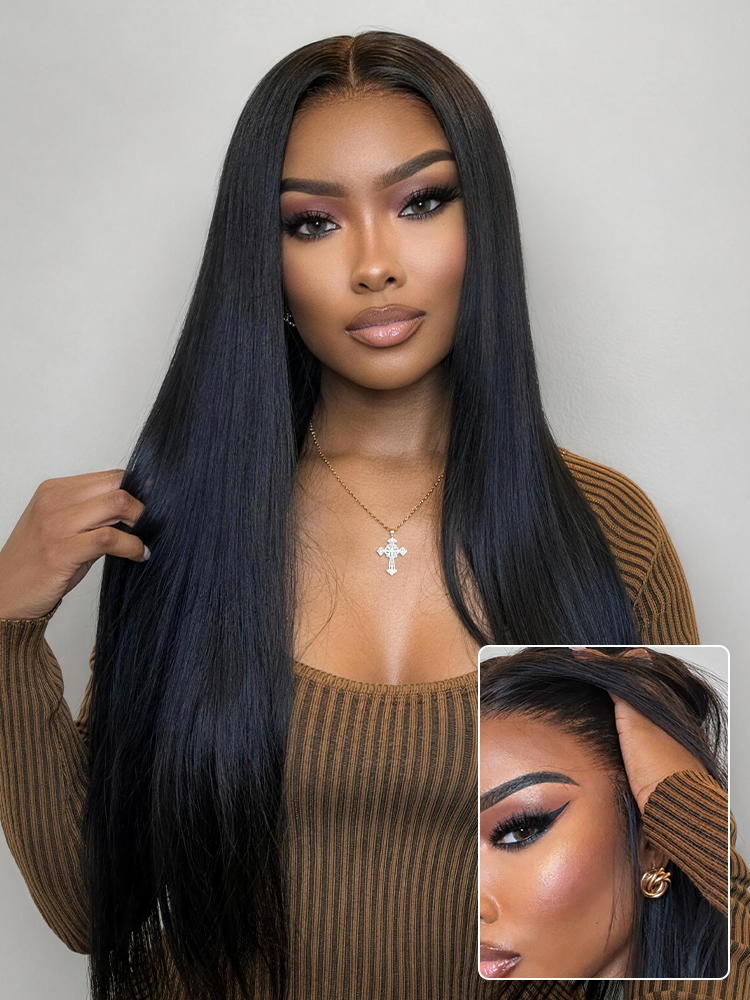 PreMax Wigs | Super Natural Hairline Silky Straight Glueless 13x4 Frontal Lace Wig Human Hair Pre-Cut Lace-81