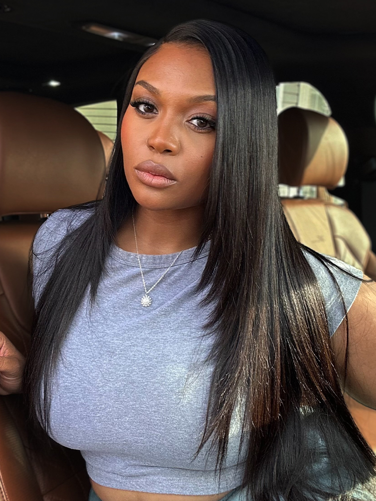 Luvme All-Day Comfort™ Wig 180% Density Butterfly Cut Layered Light Yaki Straight Glueless 7x6 Closure HD Lace Human Hair Wig Pre-Cut Lace-109