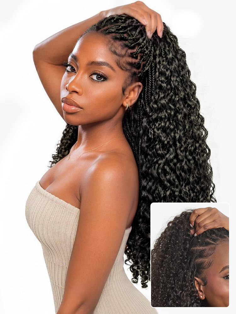 Miracle Knots Crochet Hair Burmese Curly for Boho Braids | Crochet Weaves | Fulani Braids | Twists Pre-Separated Lightweight Full & Soft Pre-Looped Human Hair Extensions Protective Style-41