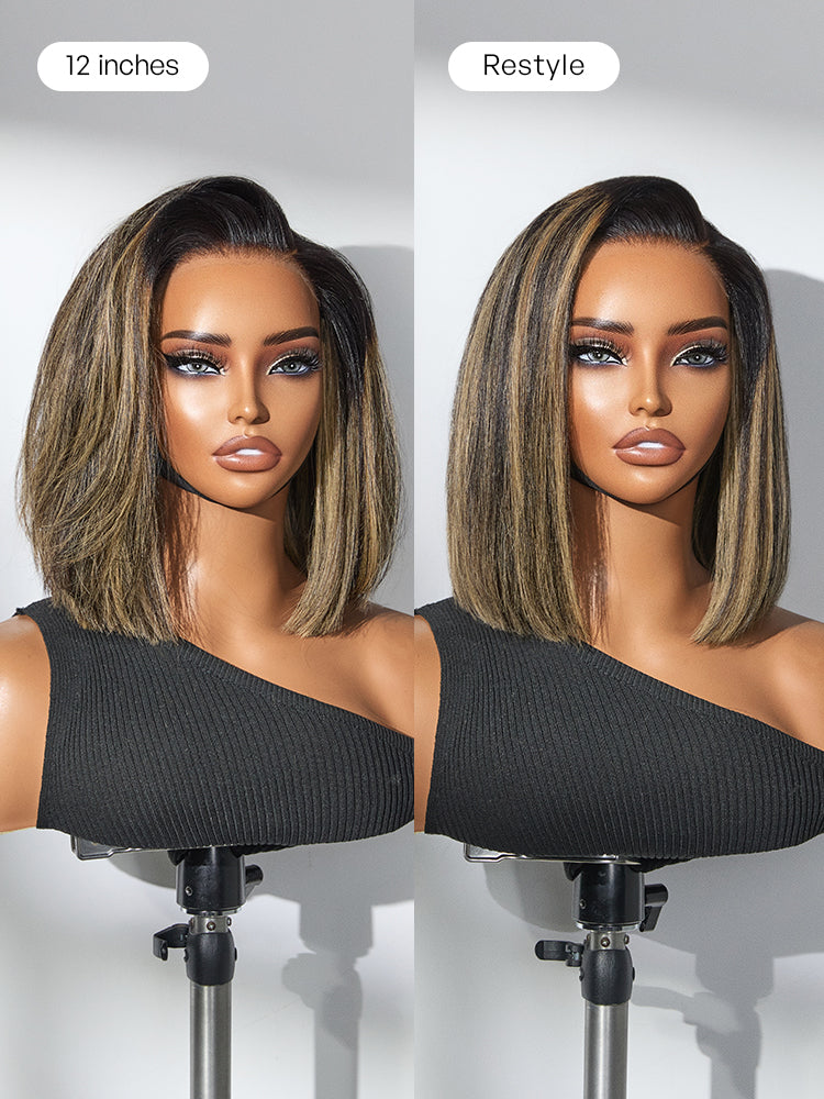 Luvme All-Day Comfort™ Wig Blunt Cut Bob Glueless Minimalist HD Lace Short Human Hair Wig Pre-Cut Lace-74